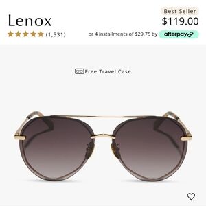 DIFF Lenox Aviator Gold Polarized Sunglasses